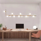 Lustra Chandelier en Verre avec Structure en Acier Noir Linéaire - Neutralighting