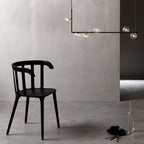 Lustra Chandelier en Verre avec Structure en Acier Noir Linéaire - Neutralighting