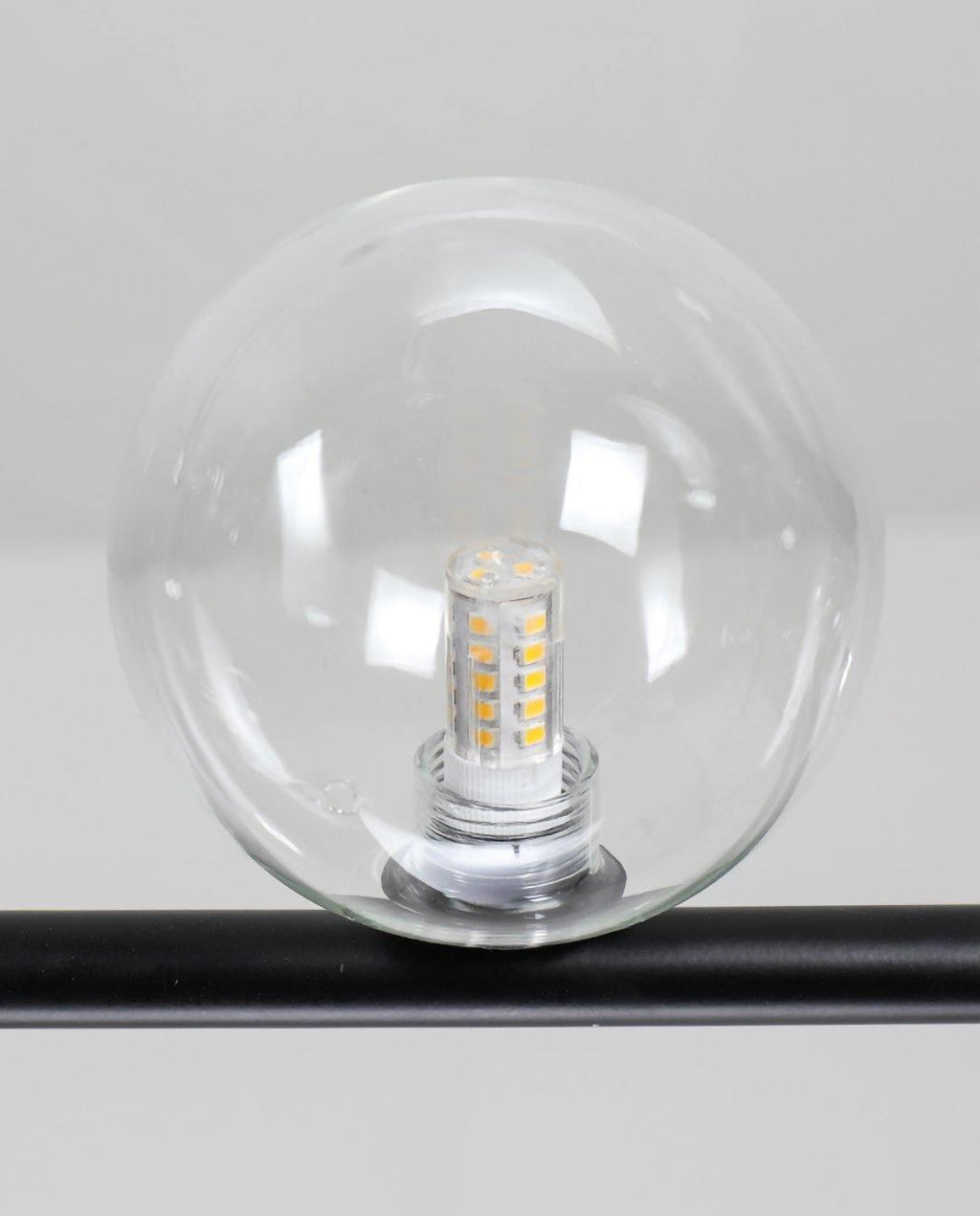 Lustra Chandelier en Verre avec Structure en Acier Noir Linéaire - Neutralighting