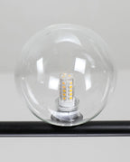 Lustra Chandelier en Verre avec Structure en Acier Noir Linéaire - Neutralighting