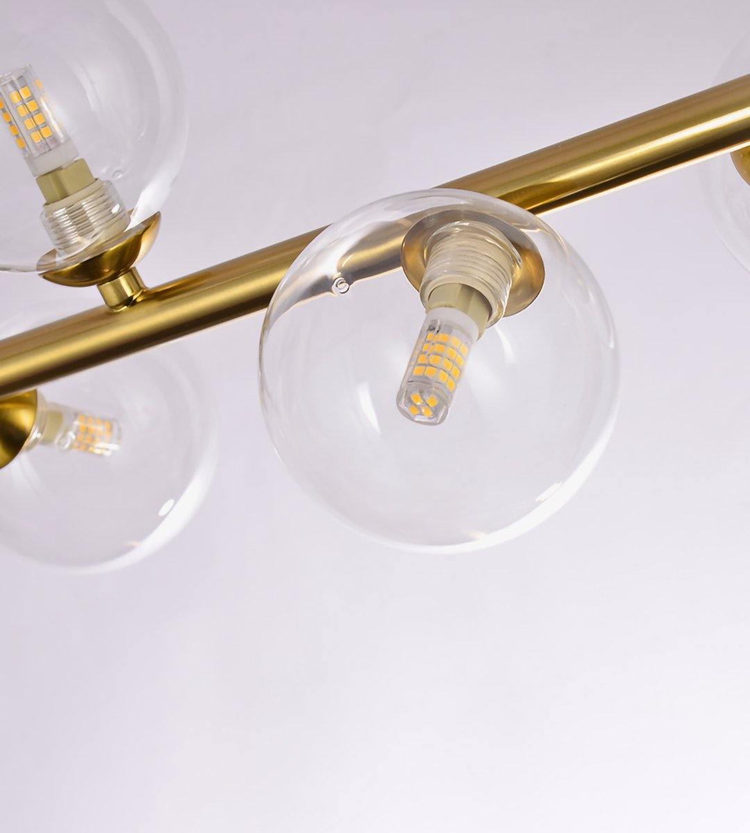 Lustra Chandelier en Verre avec Structure en Acier Noir Linéaire - Neutralighting
