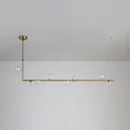 Lustra Chandelier en Verre avec Structure en Acier Noir Linéaire - Neutralighting