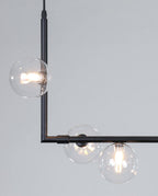 Lustra Chandelier en Verre avec Structure en Acier Noir Linéaire - Neutralighting