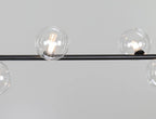 Lustra Chandelier en Verre avec Structure en Acier Noir Linéaire - Neutralighting