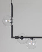 Lustra Chandelier en Verre avec Structure en Acier Noir Linéaire - Neutralighting