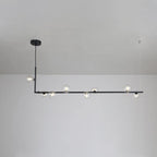 Lustra Chandelier en Verre avec Structure en Acier Noir Linéaire - Neutralighting