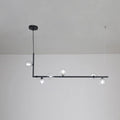 Lustra Chandelier en Verre avec Structure en Acier Noir Linéaire - Neutralighting