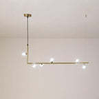Lustra Chandelier en Verre avec Structure en Acier Noir Linéaire - Neutralighting
