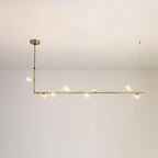 Lustra Chandelier en Verre avec Structure en Acier Noir Linéaire - Neutralighting