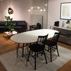 Lustra Chandelier en Verre avec Structure en Acier Noir Linéaire - Neutralighting