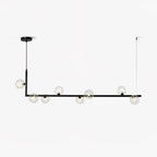 Lustra Chandelier en Verre avec Structure en Acier Noir Linéaire - Neutralighting
