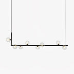 Lustra Chandelier en Verre avec Structure en Acier Noir Linéaire - Neutralighting