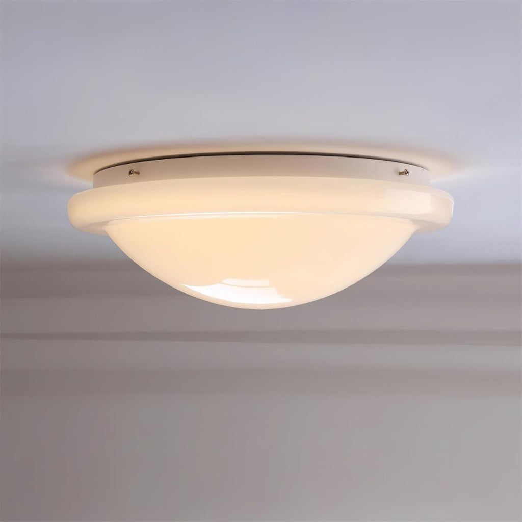 Aire Lustre Plafonnier Dôme en Verre Crème Lueur Douce - Neutralighting