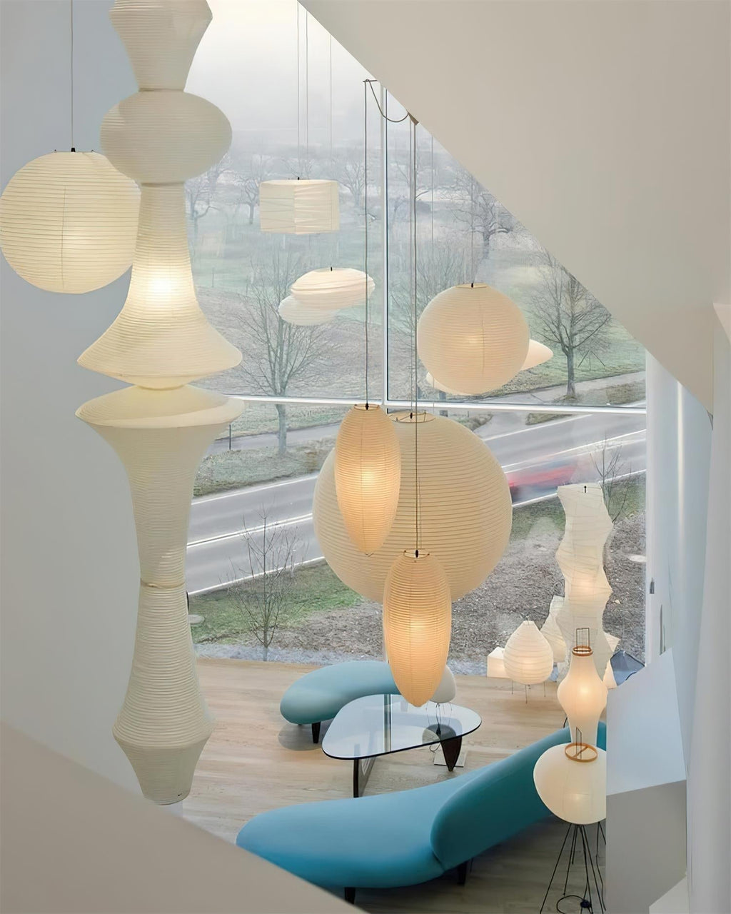 Zyora Lampe Suspendue Sculpturale en Papier - Neutralighting