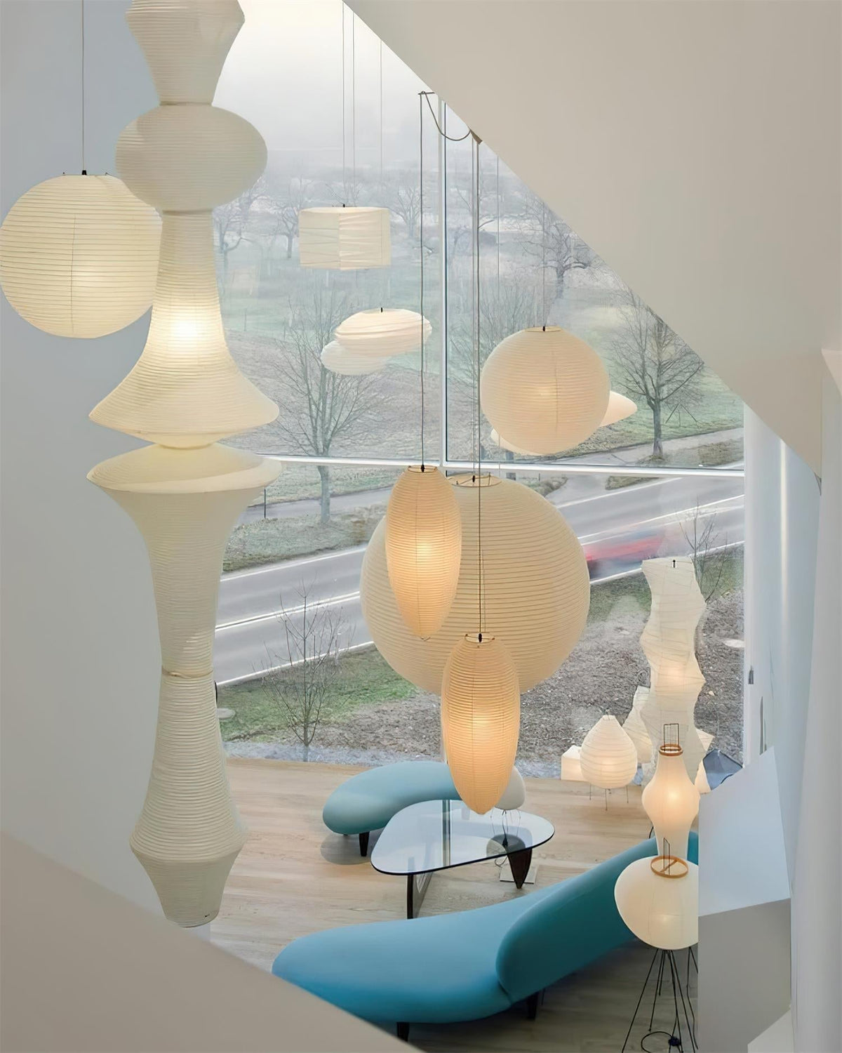Zyora Lampe Suspendue Sculpturale en Papier - Neutralighting