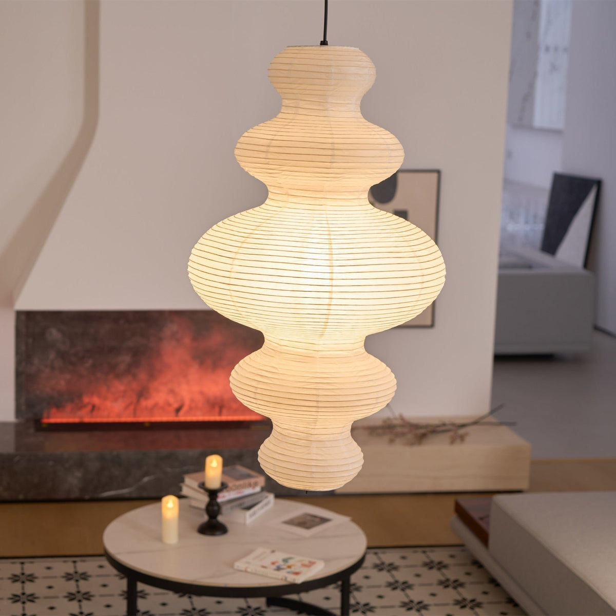 Vivain Lampe Pendante Papier Traditionnelle - Neutralighting