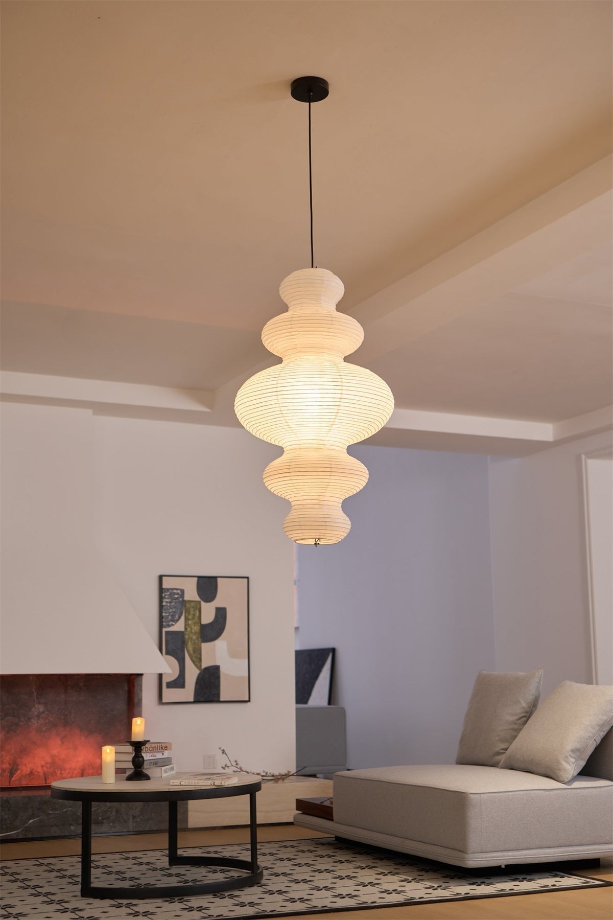 Vivain Lampe Pendante Papier Traditionnelle - Neutralighting