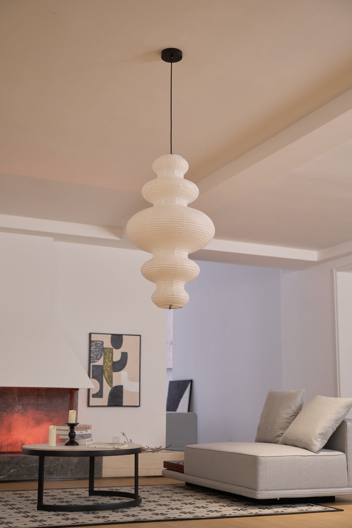 Vivain Lampe Pendante Papier Traditionnelle - Neutralighting