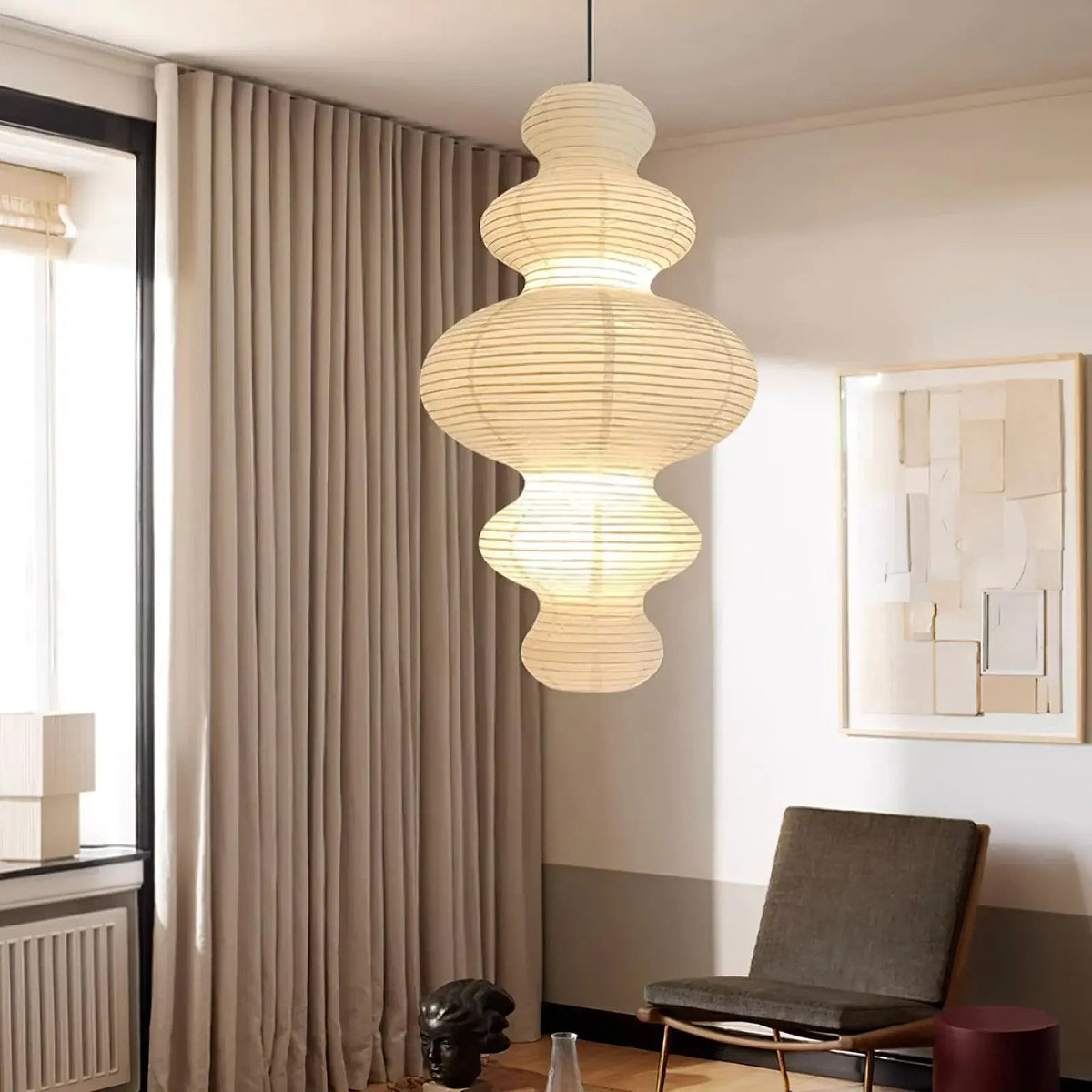 Vivain Lampe Pendante Papier Traditionnelle - Neutralighting