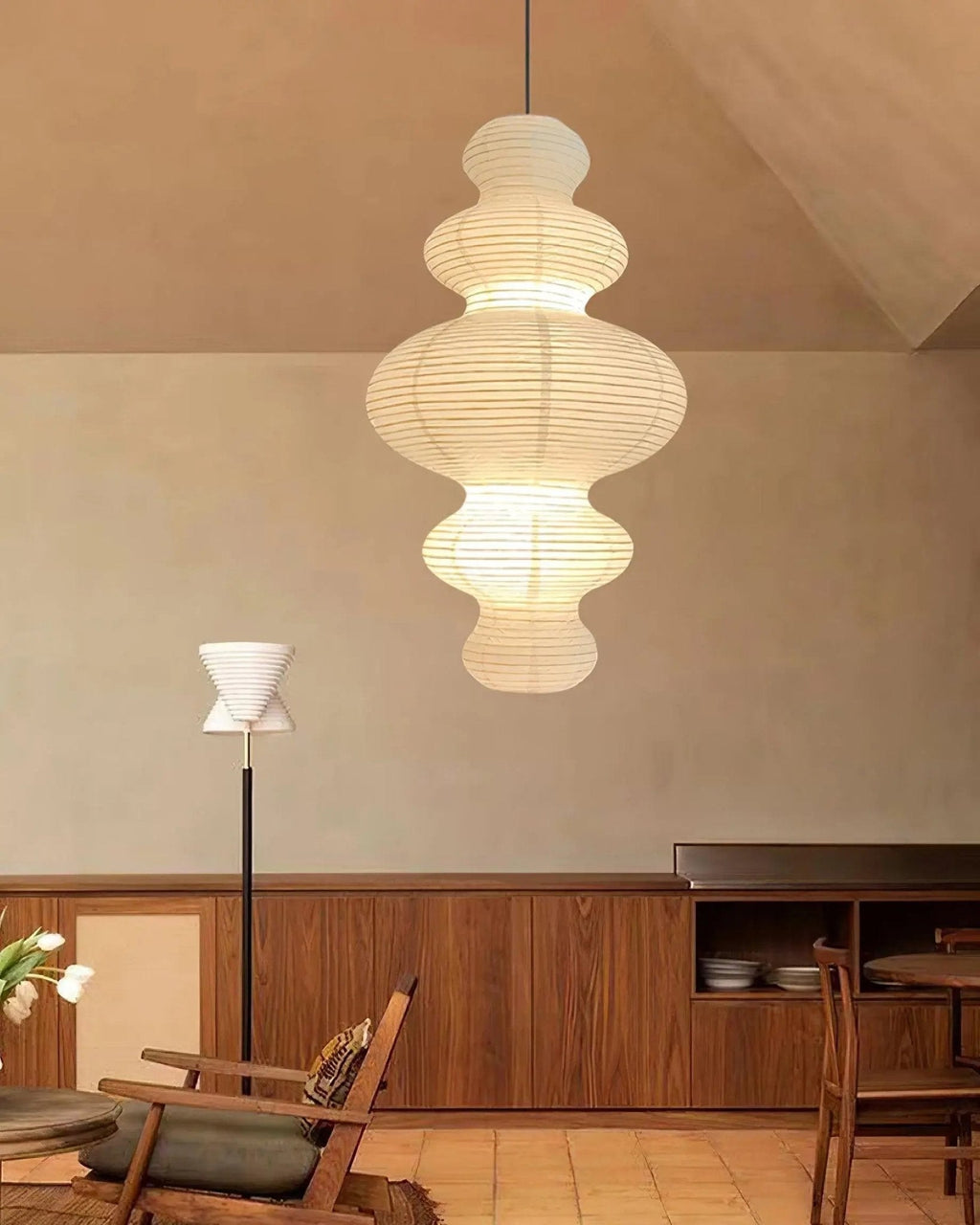 Vivain Lampe Pendante Papier Traditionnelle - Neutralighting