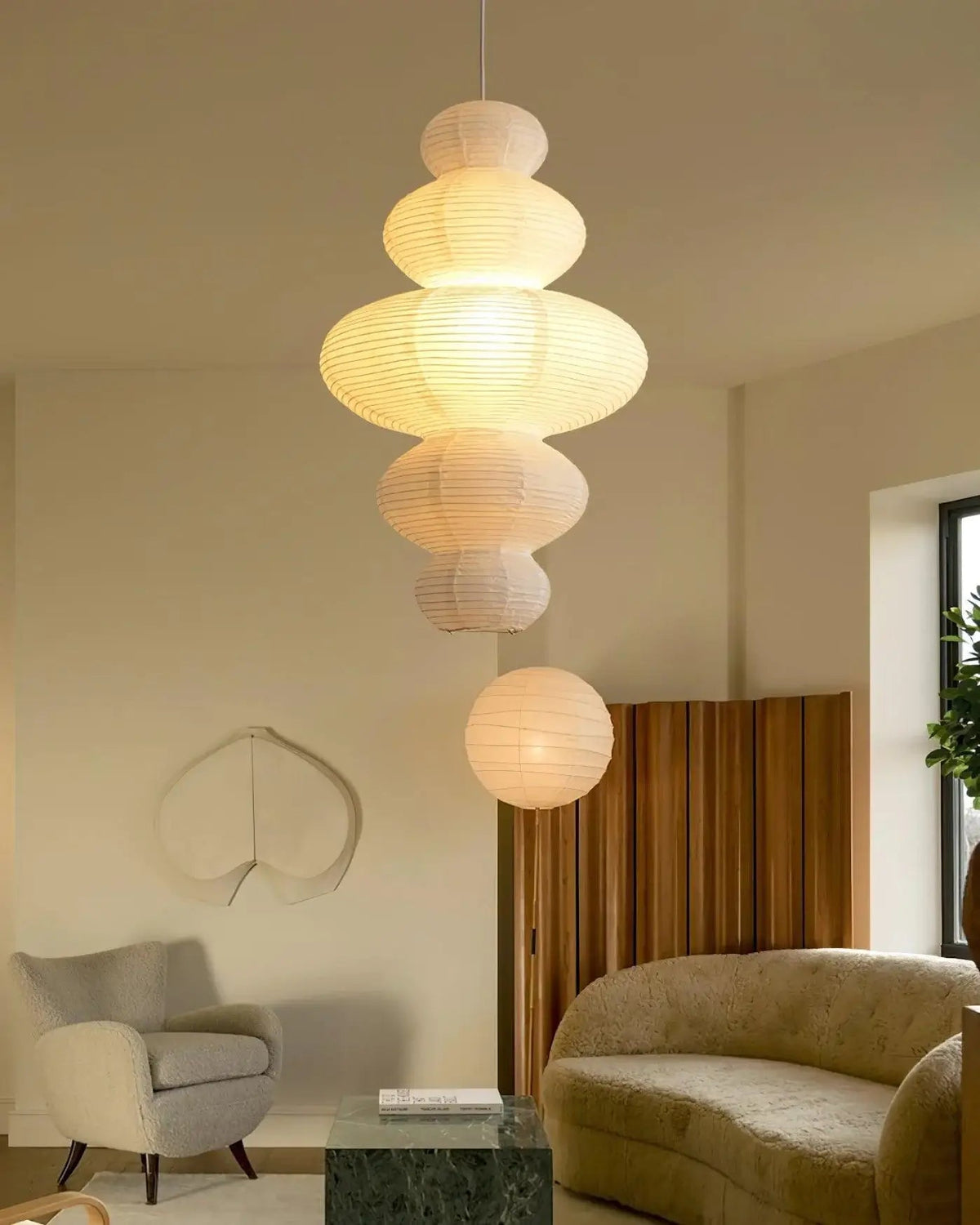 Vivain Lampe Pendante Papier Traditionnelle - Neutralighting