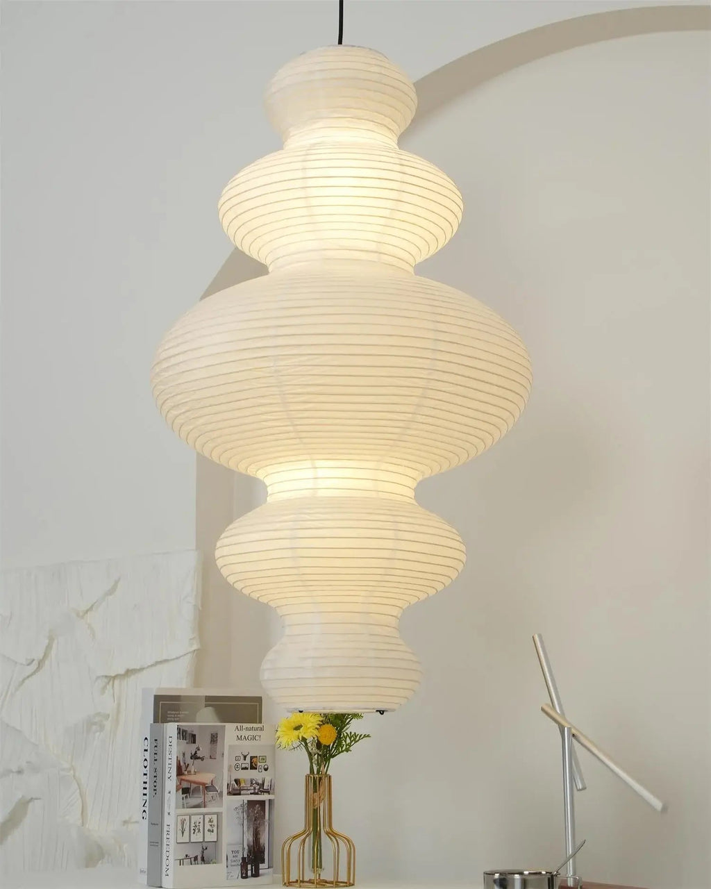 Vivain Lampe Pendante Papier Traditionnelle - Neutralighting