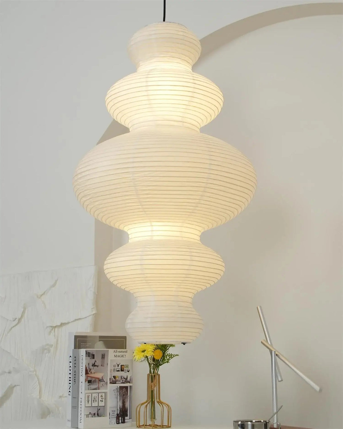 Vivain Lampe Pendante Papier Traditionnelle - Neutralighting