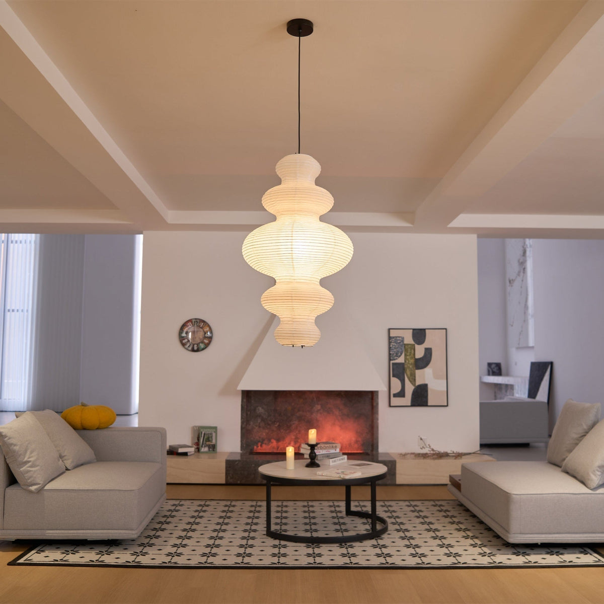 Vivain Lampe Pendante Papier Traditionnelle - Neutralighting