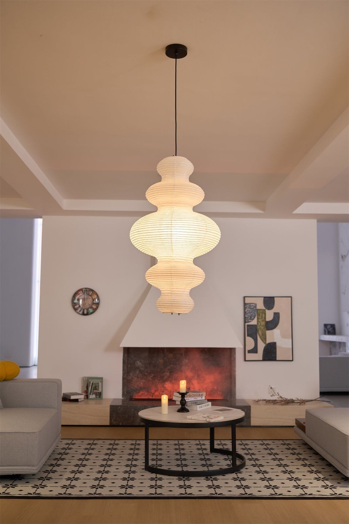 Vivain Lampe Pendante Papier Traditionnelle - Neutralighting