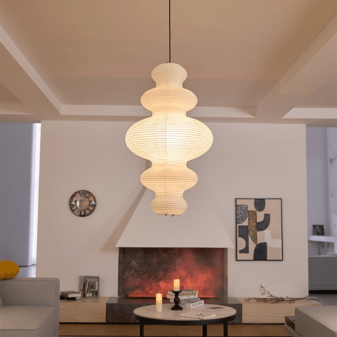 Vivain Lampe Pendante Papier Traditionnelle - Neutralighting
