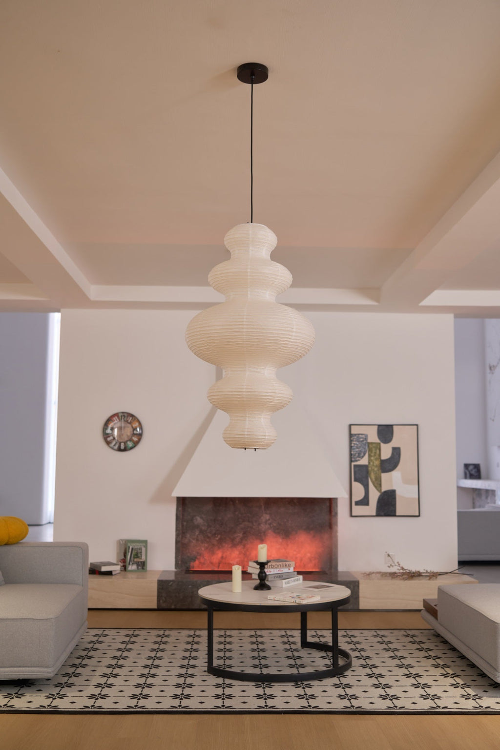 Vivain Lampe Pendante Papier Traditionnelle - Neutralighting