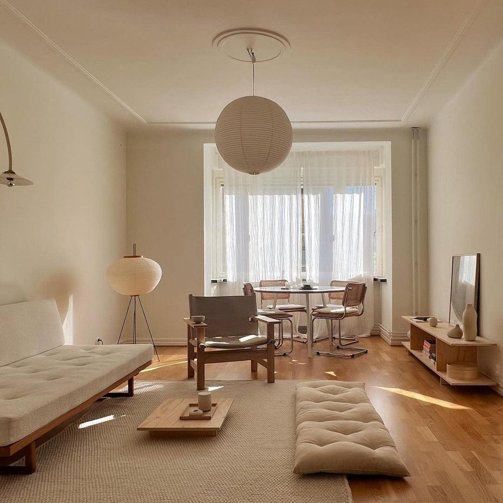 Solara Suspension Bambou Papier Washi Ronde - Neutralighting