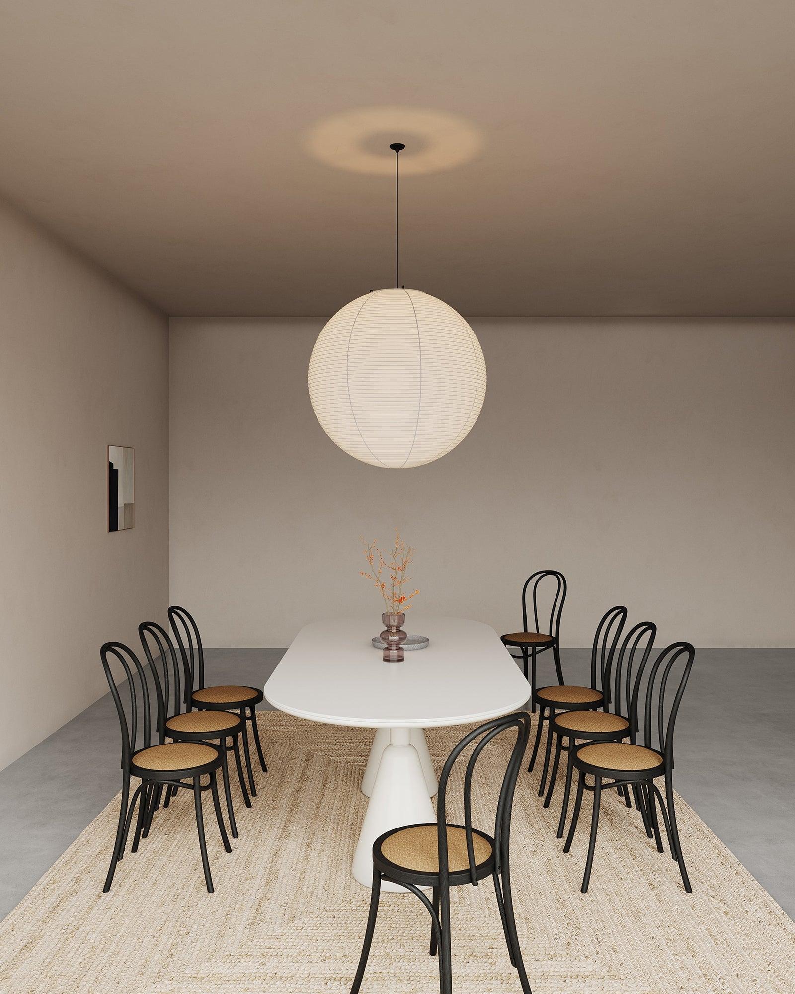 Solara Suspension Bambou Papier Washi Ronde - Neutralighting