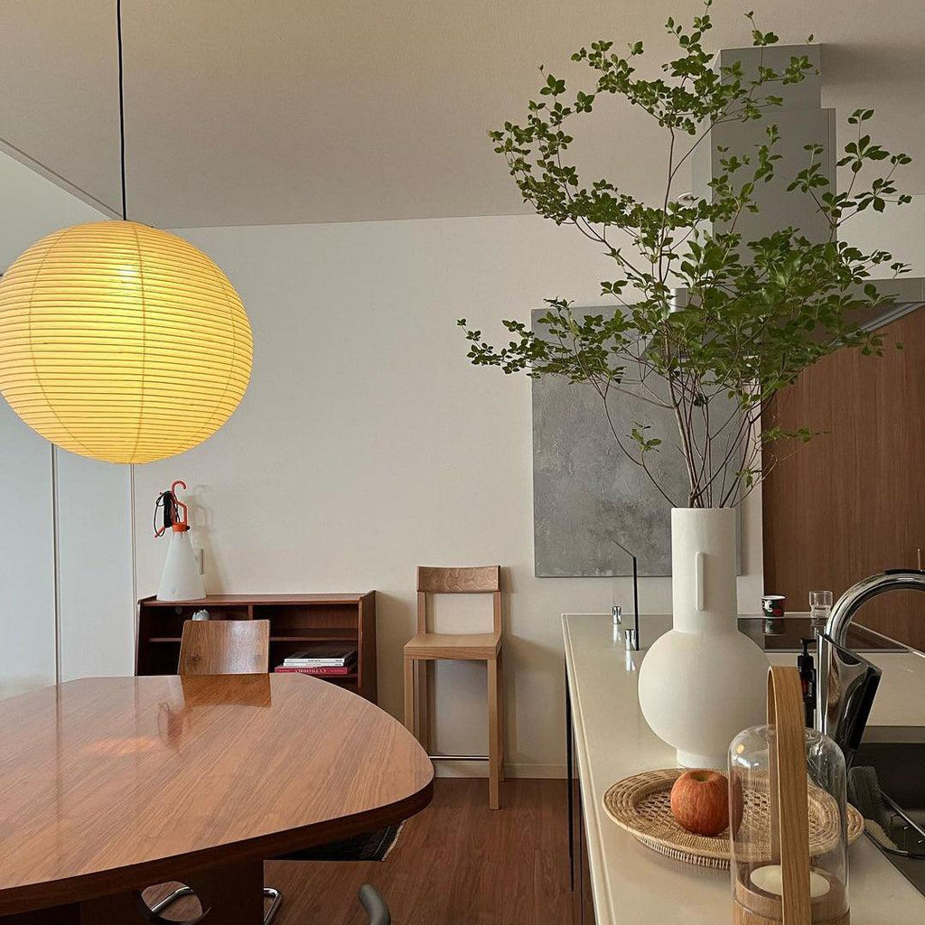 Solara Suspension Bambou Papier Washi Ronde - Neutralighting