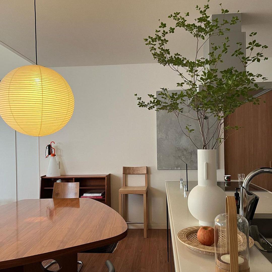 Solara Suspension Bambou Papier Washi Ronde - Neutralighting