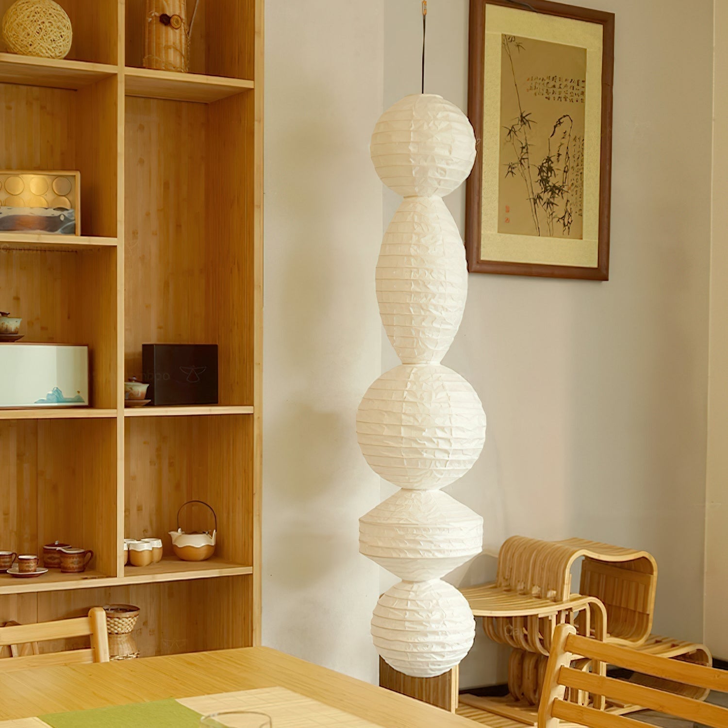 Nami Suspension lanterne en papier style wabi-sabi - Neutralighting