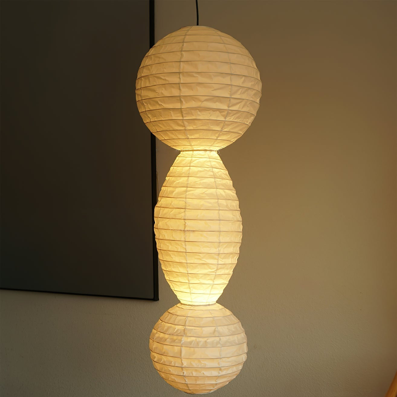 Nami Suspension lanterne en papier style wabi-sabi - Neutralighting