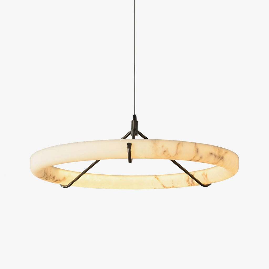 Aureon Chandelier de Luxe en Albâtre Blanc - Neutralighting