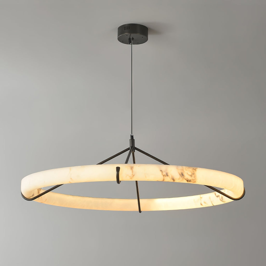 Aureon Chandelier de Luxe en Albâtre Blanc - Neutralighting