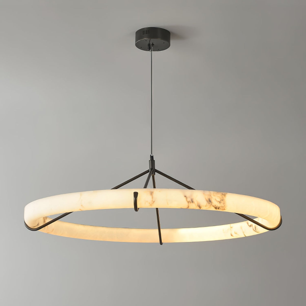 Aureon Chandelier de Luxe en Albâtre Blanc - Neutralighting