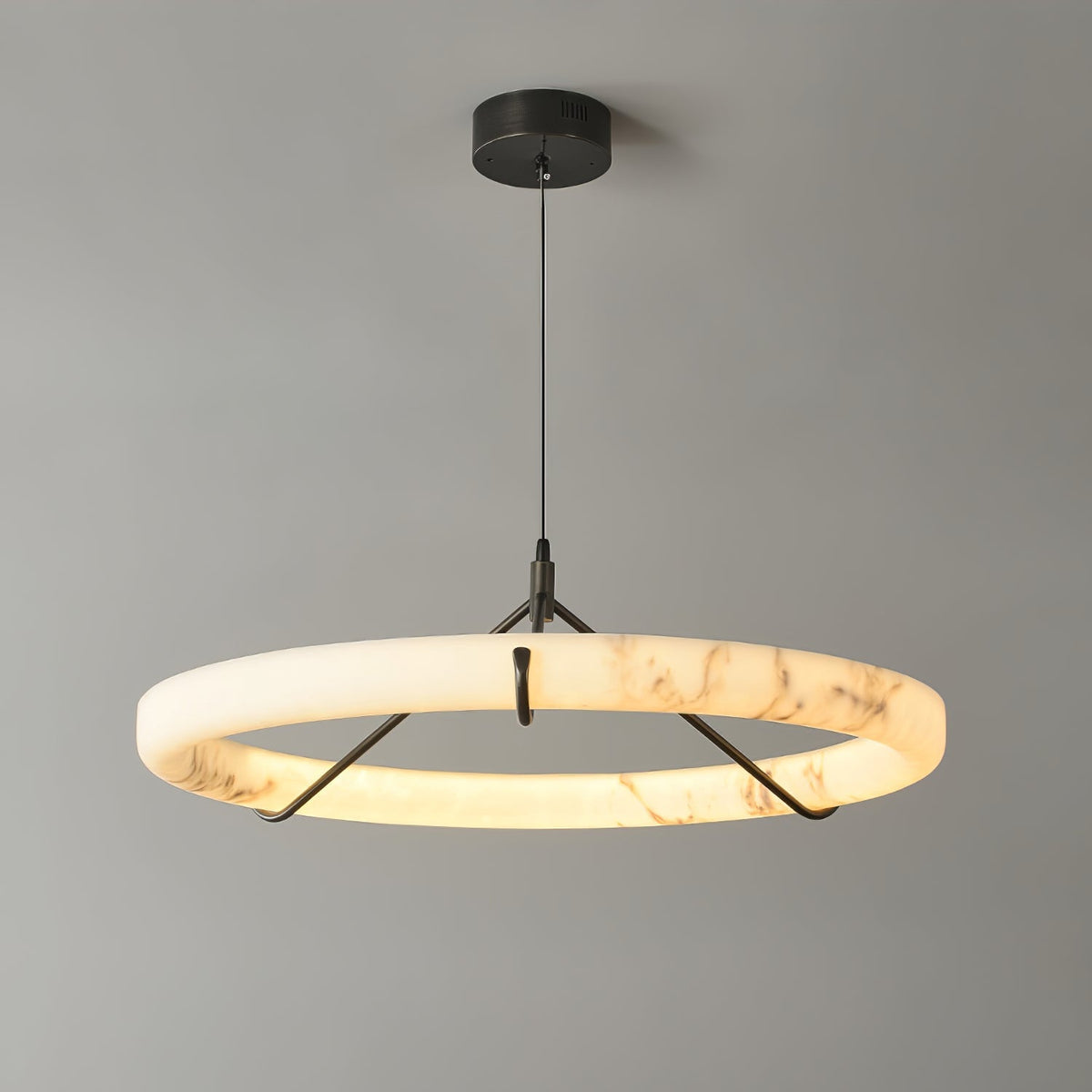 Aureon Chandelier de Luxe en Albâtre Blanc - Neutralighting