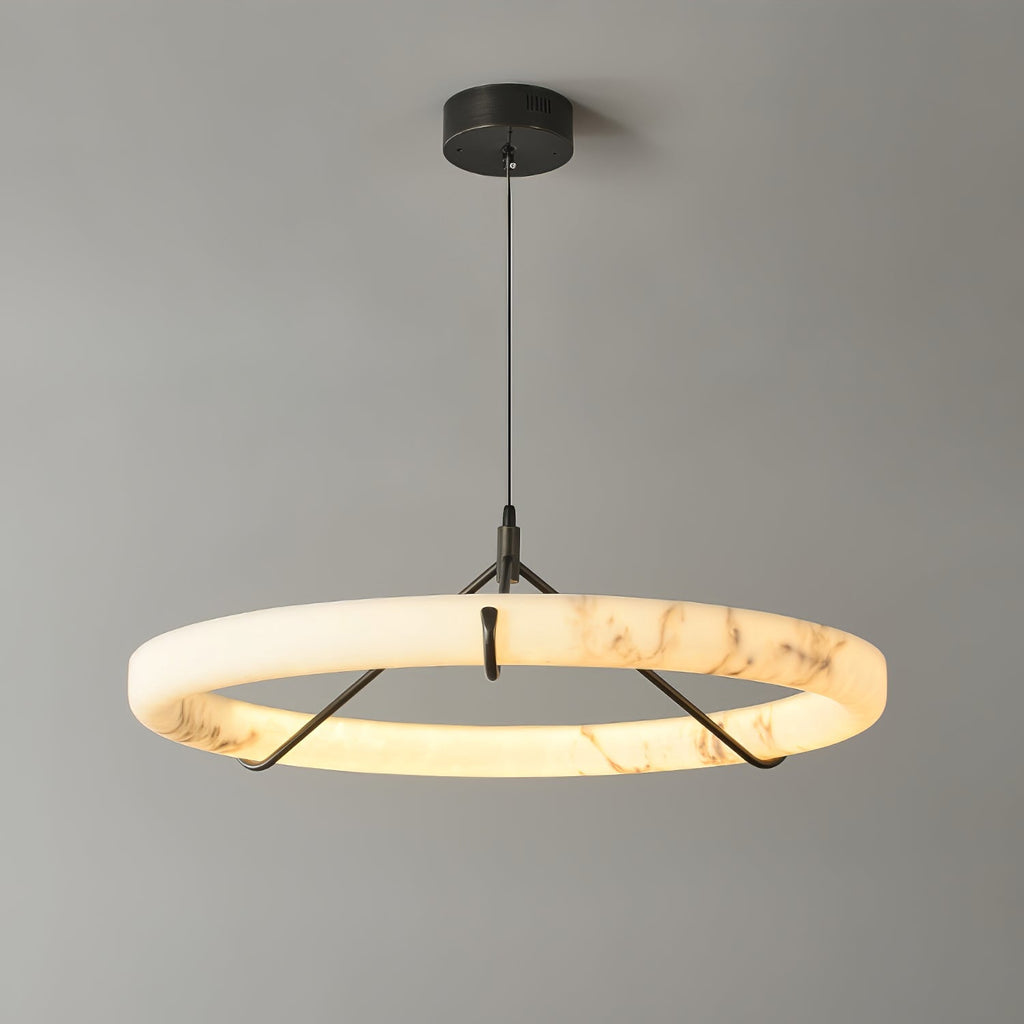 Aureon Chandelier de Luxe en Albâtre Blanc - Neutralighting
