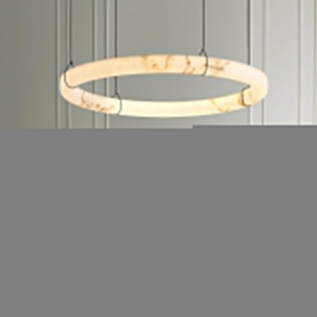 Aureon Chandelier de Luxe en Albâtre Blanc - Neutralighting