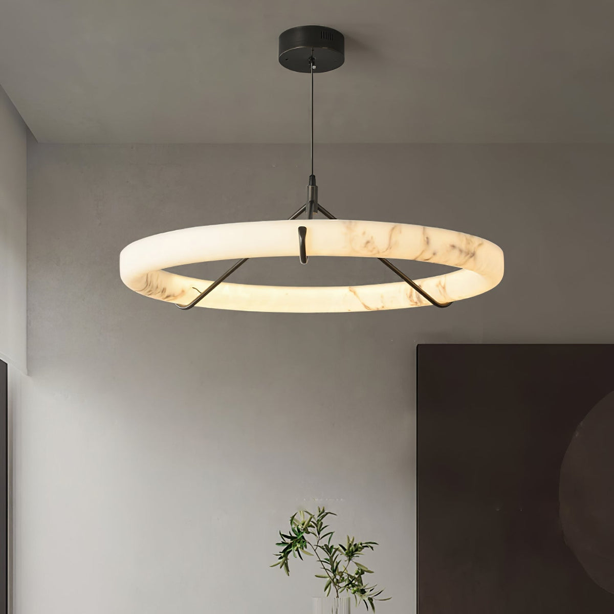Aureon Chandelier de Luxe en Albâtre Blanc - Neutralighting