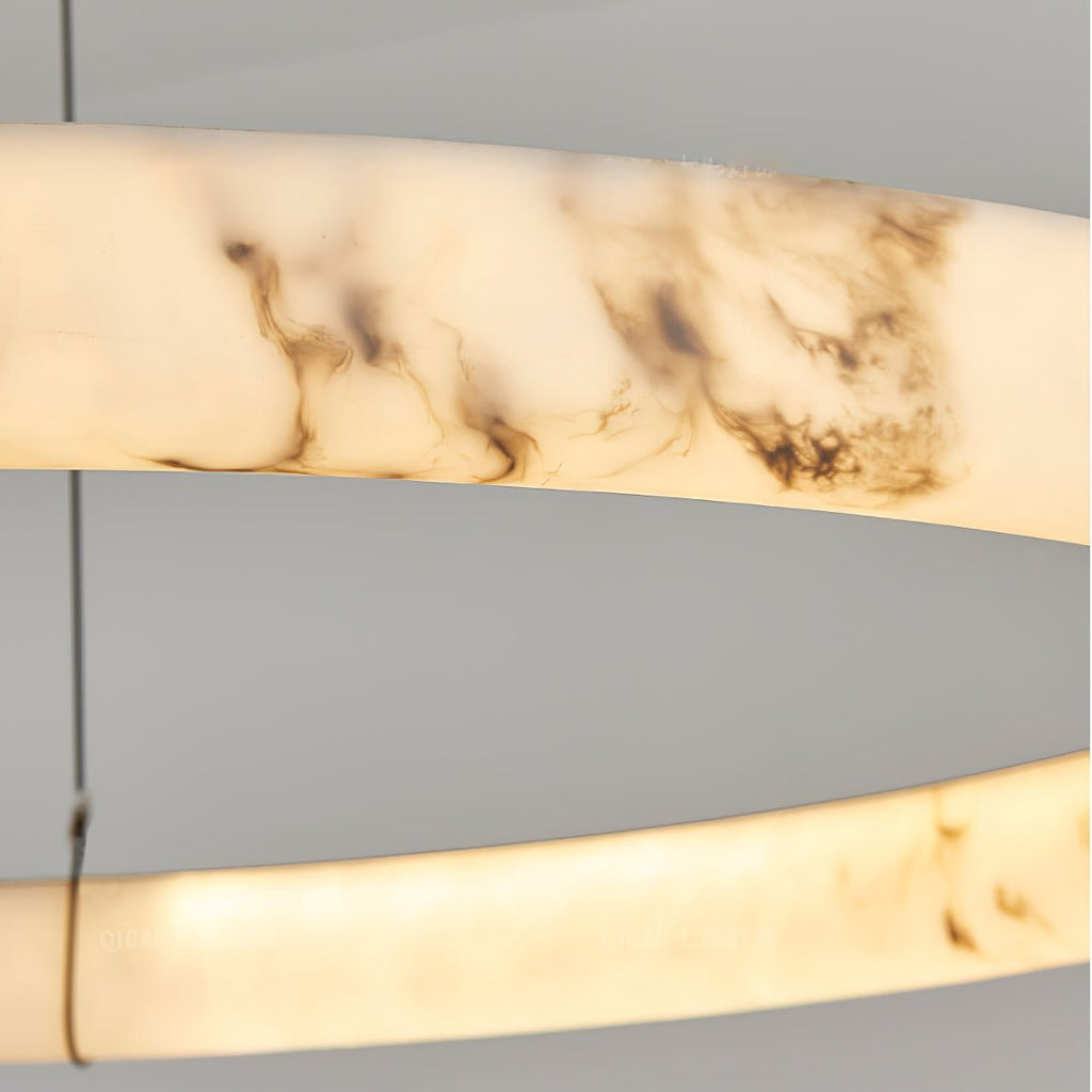 Aureon Chandelier de Luxe en Albâtre Blanc - Neutralighting