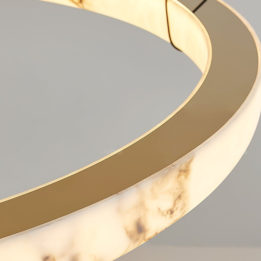 Aureon Chandelier de Luxe en Albâtre Blanc - Neutralighting