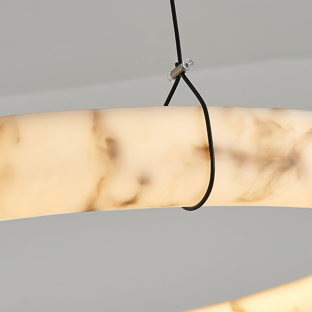 Aureon Chandelier de Luxe en Albâtre Blanc - Neutralighting