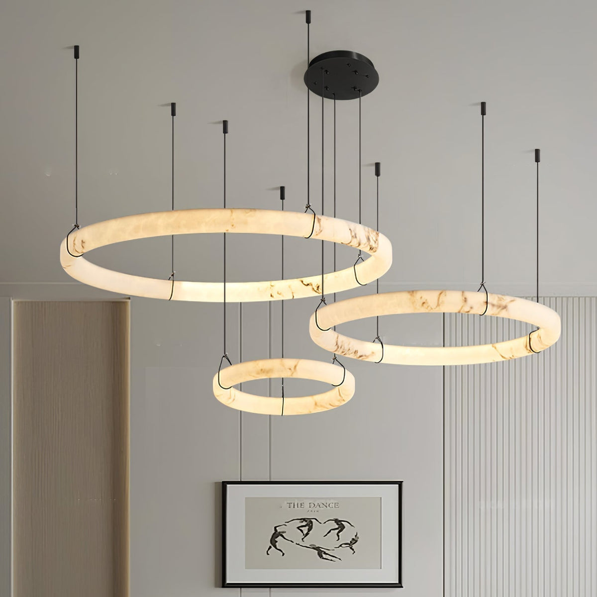 Aureon Chandelier de Luxe en Albâtre Blanc - Neutralighting