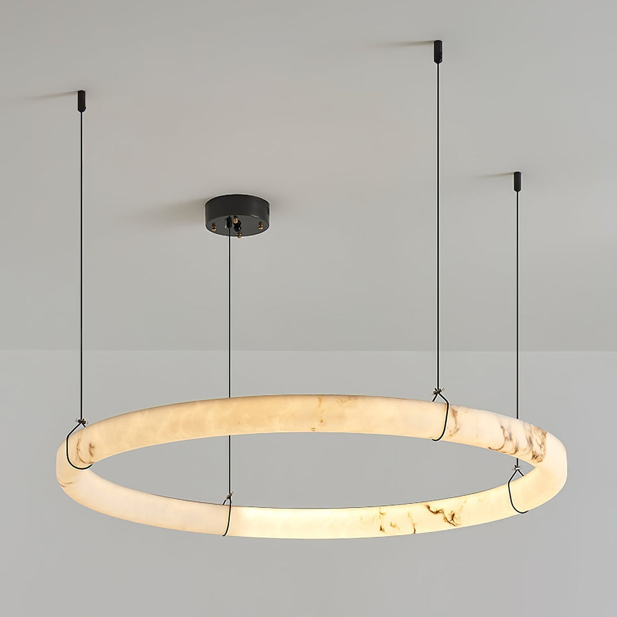 Aureon Chandelier de Luxe en Albâtre Blanc - Neutralighting