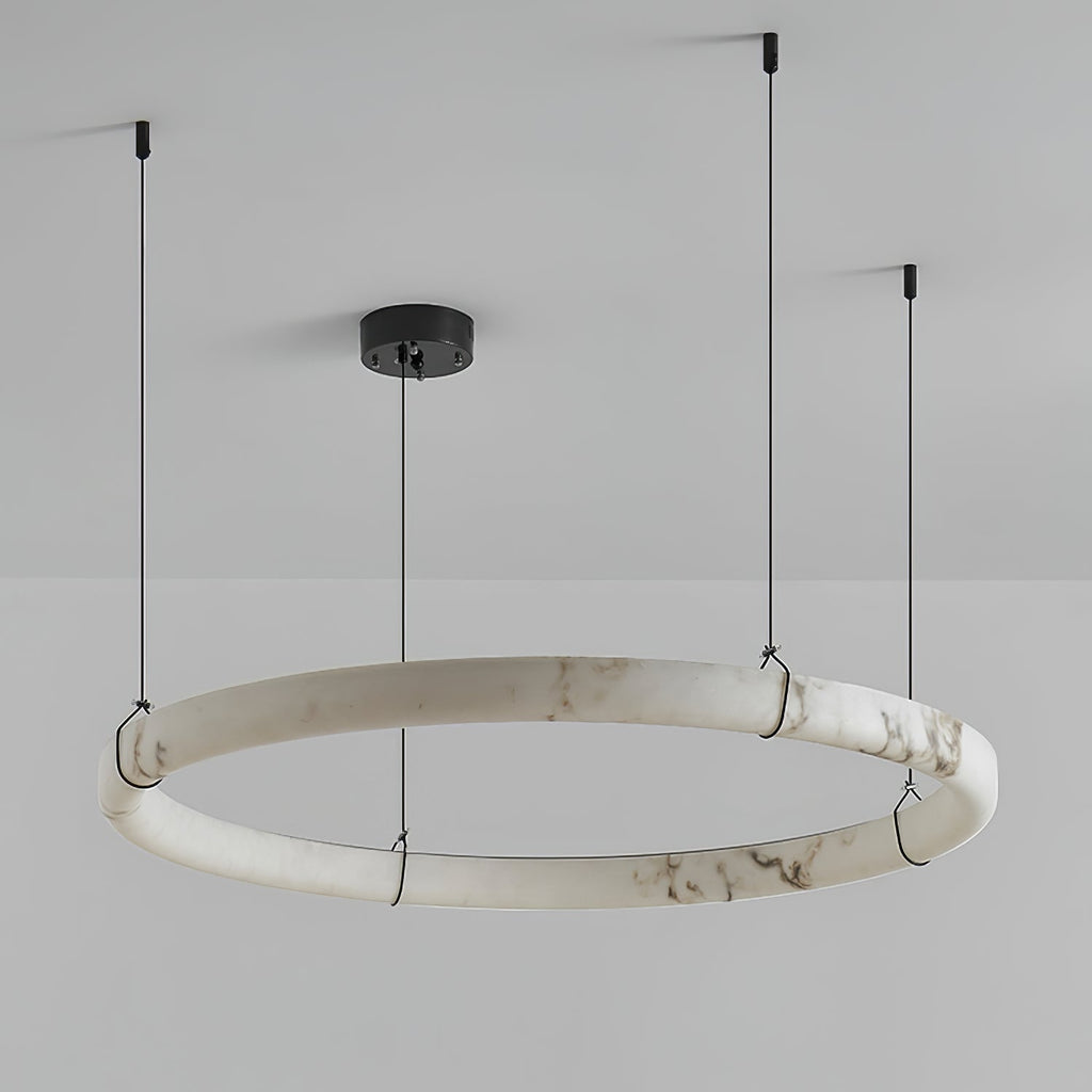 Aureon Chandelier de Luxe en Albâtre Blanc - Neutralighting